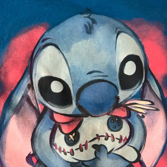 Disney Store Blue Stitch and Scrump T Shirt Women’s Size Large - Picture 4 of 8